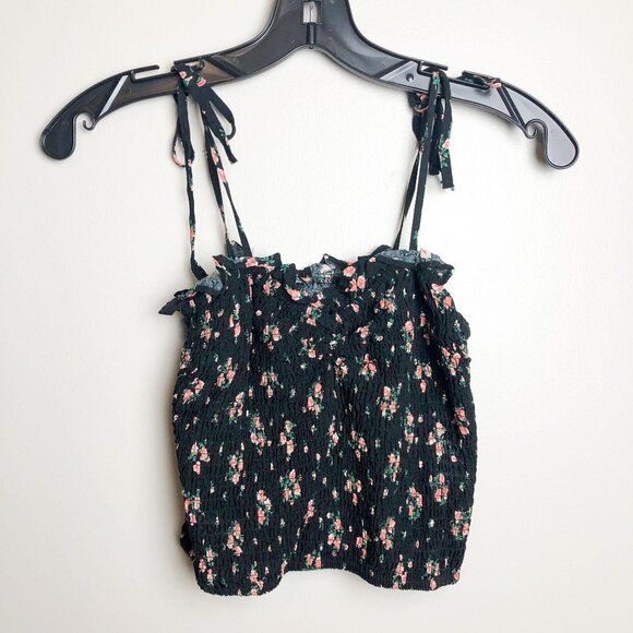 Active USA Floral Smocked Tube Top Tank - Picture 1 of 6
